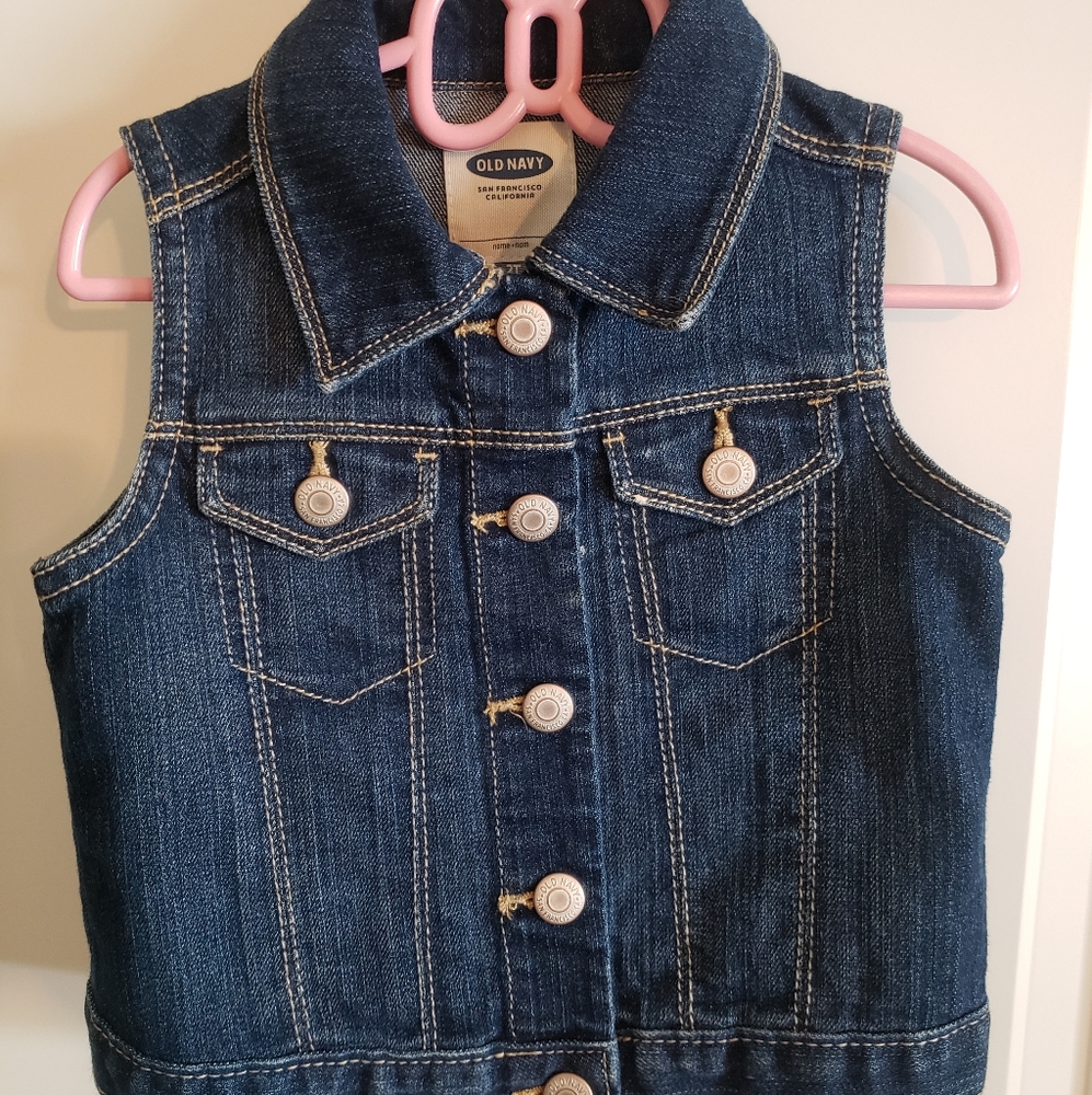 Toddler girl denim vest